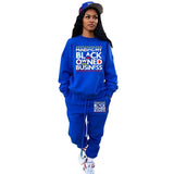 Sweatsuits for Women 2021 Two Piece Set Letter Print Sweatshirt Sweatpants Jogger Tracksuit Female Wholesale