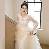 Evening Dress 2025 New Banquet Shown Thin 18-Year-Old Adult Piano Performance Art Examination Voice Dress
