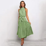 Summer Long Dress Floral Casual Beach Dresses Halter Strapless Sundress 2022 Ladies Vintage Clothes For Women