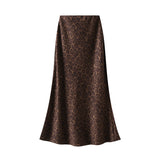 Print Half-Dress Woman 2025 Autumn And Winter New High-Rise Thin Fishtail Skirt Mid-Length One-Step Skirt
