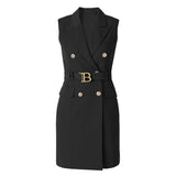 And Autumn 2025 Short Sleeves To Close The Waist Simple OL Professional Suit Temperament Of Women's Suit Dress
