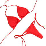 Neck With Bikini Sexy Swimsuit Lady Split Strap Adjustable Multi-Color Swimsuit