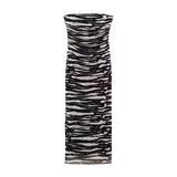 Autumn And Winter Women's Wear New Printed Silk Mesh Breast Dress 840587-Outfit