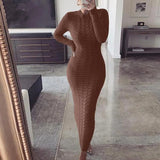 Dress Black Long Sleeve Plus Size Clothing Autumn Winter Fashion Twist Knitted Jumper Sweater Dresses For Women Casual