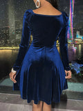 Sexy V Neck Long Sleeve Velvet