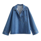 Street Fashion Straight Trousers Set Women's Spring Top Denim Casual