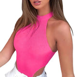 Tops Bodysuit Women T-shirt Summer Clothes y2k Sleeveless Solid Color Harajuku Slim Halter Basic Sexy Jumpsuit Streetwear-Outfit