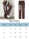 2022 Y2K Denim Cargo Pants High Waist Jeans Woman Fairy Baggy Low Rise Print Straight Trousers Women Clothing