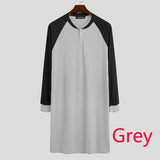 Patchwork Men Robes Sleepwear Long Sleeve V Neck Homewear Soft Nightgown Leisure Comfortable Men Clothes Bathrobes
