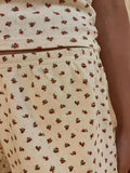 Women's Y2K Vintage Retro 2 Piece Pajama Set Sleeveless Floral Print Cami Tops Casual Low Waist Shorts Sleepwear Sets-Outfit