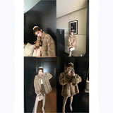 Winter Marinade Short-Term Collar Fur Integrated Slings Plush Green Fur Coat Women's Lamb