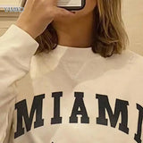 Fashion Women Sweatshirts Tops Autumn Vintage Faded Washed Letters Sweatshirts Long Sleeve O-Neck Pullover Tops Streetwear-Outfit