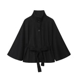 Women's Clothing 2025 New Fashion Temperament Waist Cape High-Neck