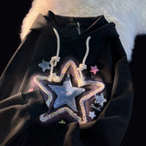 Hoodie Women Star Embroidery Streetwear Casual Oversized Tops Clothes for Teens Harajuku Hooded Fashion Y2k Sweatshirts-Outfit