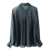 2024 New Ladies' Long-Sleeved Loose Casual Polka-Dot Shirt-Outfit