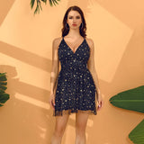 Style V-Necklaces, Sexy Glittering Star Sequins, Dresses With Bare Backs, Nightclub Dresses, Popular In Spring And Summer In 2023-Outfit