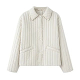 2025 New Women's Casual Heart-Shaped Buckle Cotton Jacket