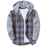 Woven Lattice Men's Shirt 2025 Bumpy Long-Sleeved Cardigan Hooded Multi-Color Multi-Code Fast