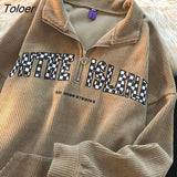 Long Sleeve Spring Autumn Women Sweatshirt Letter Embroidery Fashion Casual Pullover Hoodie Pullover for
