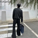 Women Flare Pants 2023 New Bottom High Waist Embroidery Y2k Trousers Fashion Vintage Japanese Black Pantalon Femme-Outfit