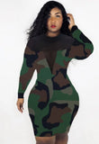 Party Sexy Print Patch Long Bodycon
