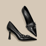 2025 Famous Yuan New Fine-Heeled High-Heeled Shoes Women's Singles Temperament With Light-Cooked Skirt French Solid