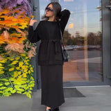 Autumn New Women's Pure Color Temperament With A Stylish Dress