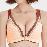 Push Up Bra Front Closure Sexy Lingerie Plus Size Deep V Brassiere Plunge Underwear Women Lace