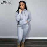 Streetwear 2 Two Piece Sets Womens Winter Outifits 2021 Sweatsuits For Women Long Sleeve Top Pants Skinny Matching