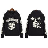 High Street Ins Minority Retro Print Letters Loose Hooded Sweaters For Men And Women In Autumn And Winter-Outfit