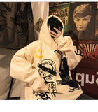 Autumn Winter Hip Hop Loose Hooded Oversize Sweatshirt Hoodie Harajuku Kpop Gothic Streetwear Aesthetic Halloween Hoodies