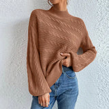 Solid Women's Top In Autumn And Winter 2025 Loose Round Collar Collar