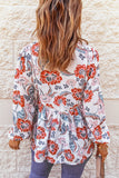Notched Balloon Sleeve Babydoll