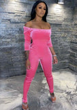 Off Shoulder Fitted Velour