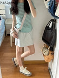 Shirts for Women Letter Print Tshirt Chic Short Sleeve O-neck Tees Korean Summer Tees Ropa Mujer Casual Loose Y2k T-shirts-Outfit