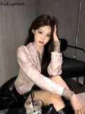 Ropa Mujer Vintage Bomber Jacket for Women Fashion Leather PU Casual Y2k Crop Tops Tunic Streetwear Korean Pink Coat 27s380-Outfit