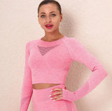 Women Gym Sets Female Sport Leggings Gym suits Wear Running Clothes Fitness Sport Workout Suit Long Sleeve Shirts