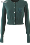 Autumn New Korean Style Preppy Style Simple Knitted Cardigan O-Neck Single Breasted Long Sleeve Women Solid Color