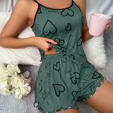 Summer New Fashion Women's Sling Shorts Home Clothes Two-Piece