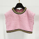 Autumn And Winter New Star Fashion Chain Decoration Short Coarse Flowers Jacket