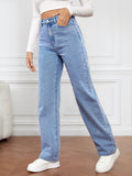 Burst Elastic Water Wash Denim Fashion Straight Trousers Trousers Trousers Trousers