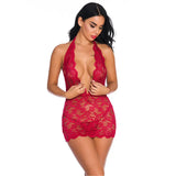 Sex Lingerie Lace Perspective Hanging Neck Sling