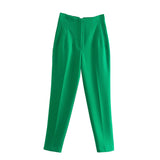 Fashionable Multi-Color Pendant High-Waisted Straight Harlan Casual Suit Trousers In Spring And Summer 2024-Outfit