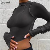 Women Y2K Fashion Sexy Mesh t-Shirt Long Sleeve Striped Tops Turtleneck Stretchy Summer See Though Skinny Thin