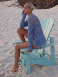 Hollow Beach Knitted Shirt Summer Seaside Vacation Long-Sleeved Sunscreen