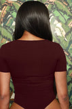 Sexy Keyhole Round Neck Short Sleeve Slim