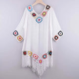 Dress For Summer The Beach Cover Up 2021 Bathroom Outlet Ins Web Languid Lazy Flower Smock Print Polyester Swimsuit