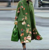 New 2025 Autumn Women's Long-Sleeved Collar Coat Prints The Long