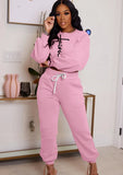 Print Round Neck Long Sleeve Top And Pant 2 Piece