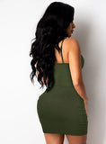 Sexy Straps V Neck Sleeveless Bodycon